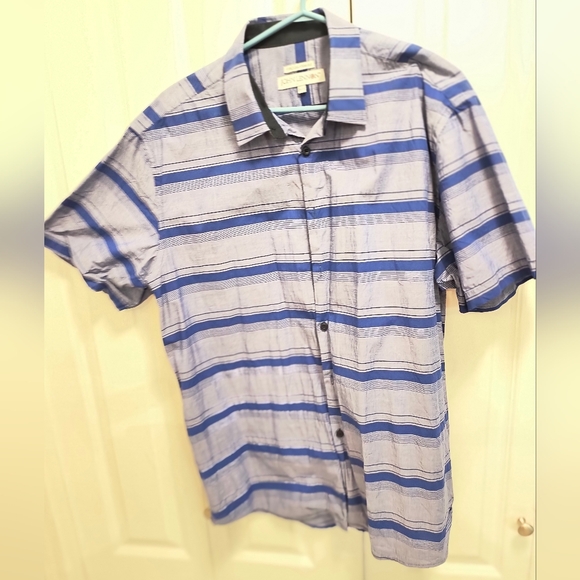 John Lennon brand Men's Blue Striped Shirt - Picture 1 of 6